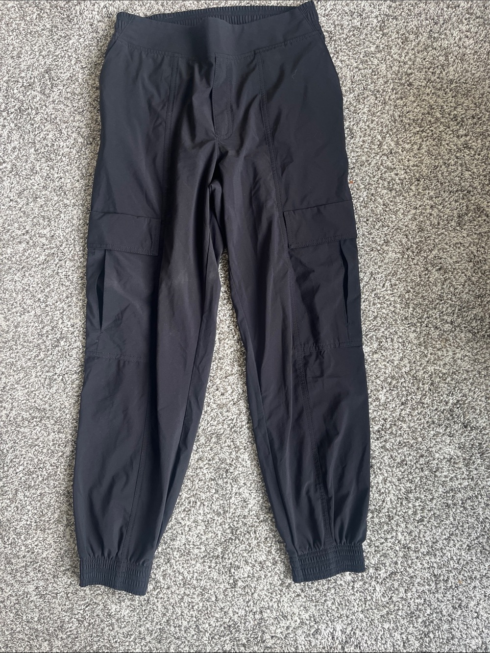 Athleta Chelsea Utility Black Joggers with Elastic Cuffs